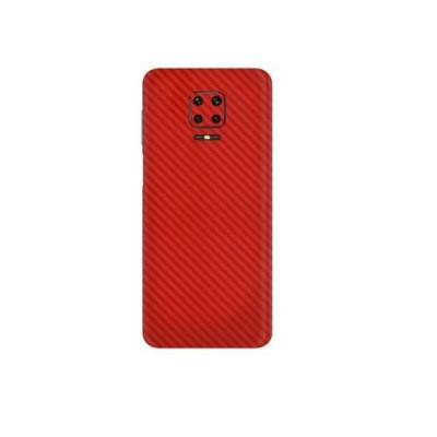 Set Folii Skin Acoperire 360 Compatibile cu Xiaomi Redmi Note 9 Pro,Redmi Note 9 Pro Max (Set 2) - ApcGsm Wraps Carbon Geranium Red foto