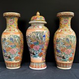 Set vaze decorative mari din ceramică, tehnică pirogravură &ndash; China