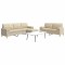 vidaXL Set canapele cu taburet și perne, 3 piese, crem, textil 3278345