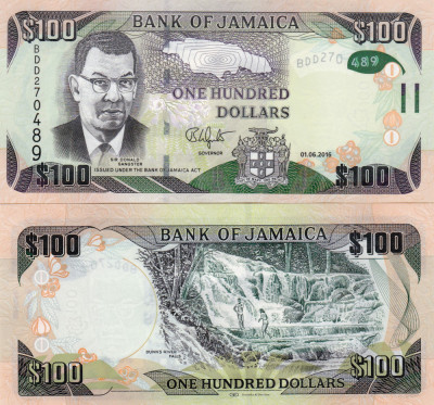 Jamaica 100 Dollars 01.06.2016 UNC foto