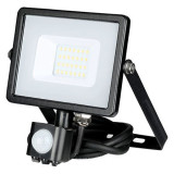 Reflector Led Smd 20w 4000k Ip65 Cu Senzor Miscare Negru