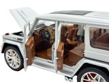Macheta SUV Mercedes G-Class V12 Die-Cast 1:24 Alb -sunete,lumini si resort- 20cm