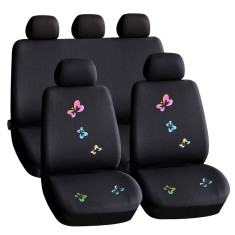 Set husa auto neagra cu fluturi foto