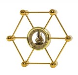 Cumpara ieftin Ceas Sculptură Auriu &ndash; Formă Geometrică &ndash; Mecanism Transparent &ndash; 25x25 cm &ndash;