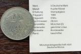 (M1902) MONEDA GERMANIA - 5 MARK 1986, LIT. D, 600 ANI UNIVERSITATEA HEIDELBERG