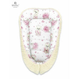 Cumpara ieftin Cosulet bebelus, MimiNu, Pentru dormit, Baby Cocoon 75x55 cm, Cu doua fete, Din tesatura imitatie de lana si bumbac, Materiale certificate Oeko Tex St