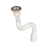 Cumpara ieftin Sifon flexibil profesional cu cap mic, alb, 1&quot;1/2 - 50 mm
