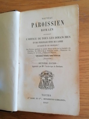 Nouveau PAROISSIEN ROMAIN.1847 foto