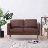 VidaXL Canapea cu 2 locuri, maro, material textil 281353