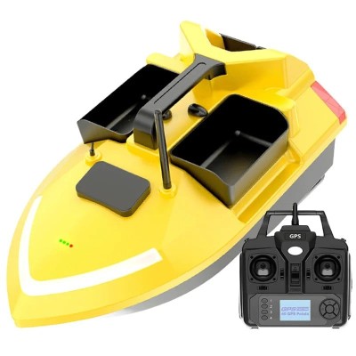 Barca Plantat Momeala, Nadit si Momit iUni U02, GPS, Carcasa fosforescenta, 3 cuve, 2kg, 500m, 5200mAh, 10km/h, Telecomanda 2.4GHz foto