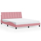 Cumpara ieftin Cadru de pat fara saltea, Hanko, roz, 160x200 cm, catifea