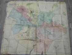 Planul Municipiului Bucuresti si al circumscriptiei, 1943// harta raioanelor foto