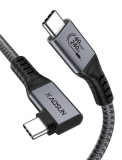 Cablu USB4 Thunderbolt 4 XAOSUN, 40Gbps, PD3.1 240W, 8K 60Hz, unghi 90 grade, 180 cm, gri
