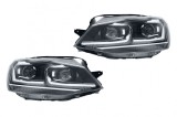 Faruri LED 3D pentru VW Golf 7 VII 2012-2017, GTI R20, semnal LED