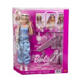 Papusa Barbie Deluxe Style Blonda, eleganta, cu tinuta moderna, accesorii fashion si haine suplimentare, articulata, 6+ ani, multicolor
