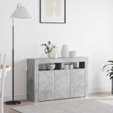 VidaXL Comodă Gri beton Lemn stratificat 116 x 30 x 75 cm Rectangulară