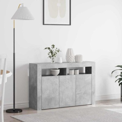 vidaXL Bufet Gri beton 116 x 30 x 75 cm Lemn compozit 3333879 foto