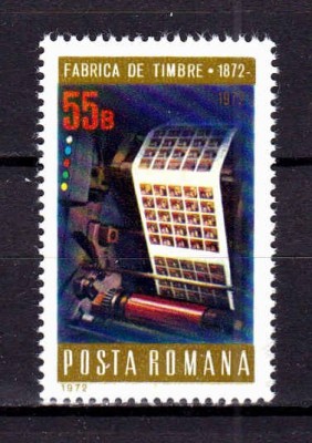 ✅ RO 1972 LP 800 &amp;quot; Centenarul Fabricii de Timbre &amp;quot;, serie , MNH foto