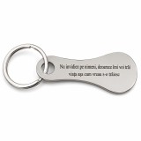 Cumpara ieftin Breloc metalic gravat cu mesaj motivational, argintiu, accesoriu pentru chei, geanta, rucsac si carucior de cumparaturi, Nu invidiez pe nimeni, deoare