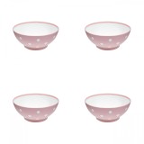 Set boluri, 4 piese, 350 ml, Plastic, Roz