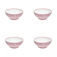 Set boluri, 4 piese, 350 ml, Plastic, Roz