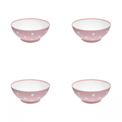 Set boluri, 4 piese, 350 ml, Plastic, Roz foto