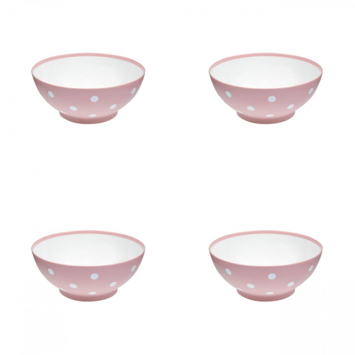 Set boluri, 4 piese, 350 ml, Plastic, Roz