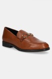 Geox mocasini de piele D CLORIDIE B femei, culoarea maro, cu toc plat, D46XGB 000TC C6001