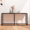 VidaXL Masă consolă, negru marmură, 160x35x75,5 cm, sticlă securizată