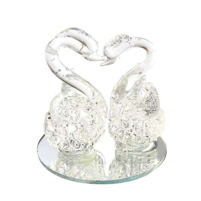 Pereche de lebede Feng Shui &amp;#8211; transparente
