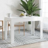Masă Bucătărie vidaXL Alb Extralucios 120x60x76 cm Lemn Modernă