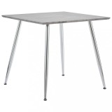 Cumpara ieftin Masă de bucătărie gri beton și argintiu 80,5 x 80,5 x 73 cm MDF