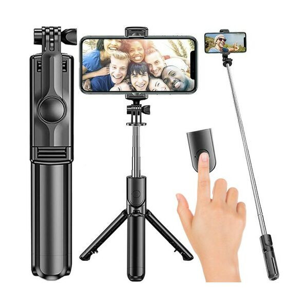 Selfie stick - cu suport și telecomandă