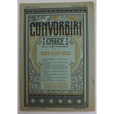CONVORBIRI CRITICE , REVISTA LITERARA BIMENSUALA , ANUL II , NR. 15 , 1 OCTOMBRIE , 1908