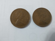 2 monede 2 new pence 1971 foto