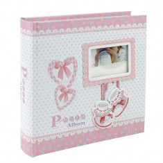 Album foto baby milo personalizabil 200 poze format 10-15 cm cutie culoare roz