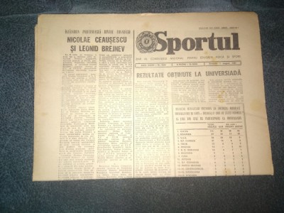 ZIARUL SPORTUL 1 AUGUST 1981 UNIVERSIADA foto