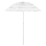 Umbrela de soare de plaja Hawaii, alb, 180 cm