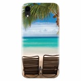 Husa silicon pentru Apple Iphone XR, Beach Chairs Palm Tree Seaside