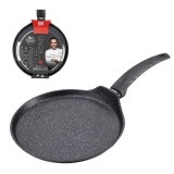 Tigaie pentru oua si clatite din aluminiu cu strat antiaderent, 25 cm, negru, Bono Florina