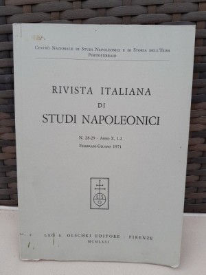Revista italiana di studi Napoleonici nr.28-29 anno X (1971) foto