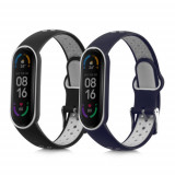 Set 2 curele kwmobile pentru Xiaomi Mi Smart Band 6/Mi Band 6/Band 5, Silicon, Negru/Gri, 59792.03