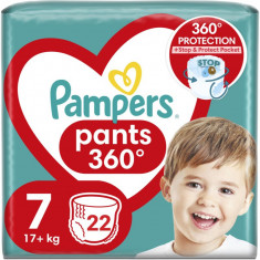 Pampers Pants Size 7 scutece de unică folosință tip chiloțel 17+ kg 22 buc