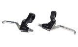 Manete Frana V-Brake Aluminiu 3 Degete Argintiu/Negru - Bicicleta, Reglaj Cablu, Usoare 197g