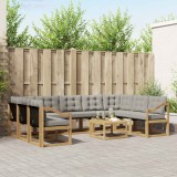 vidaXL Set de canapele de exterior cu pernă 10 pcs Alb și gri deschis 3389893