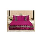 Cumpara ieftin Set Cuvertura Pat Catifea, Mov -LIM58