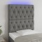 vidaXL Tăblie de pat cu LED, gri &icirc;nchis, 80x7x118/128 cm, textil 3122735