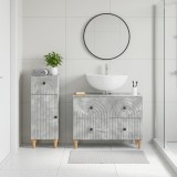 Cumpara ieftin Set de dulapuri pentru baie, 2 piese ALKMAAR Gri Beton