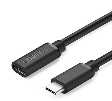 CABLU USB Type-C Ugreen prelungitor, &amp;quot;ED008&amp;quot; USB Type-C (T) la USB Type-C (M), 0.5m, negru, &amp;quot;40574&amp;quot; (timbru verde 0.18 lei) - 6957303845743 foto