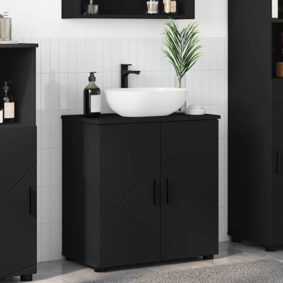vidaXL Dulap de Baie cu raft Negru 61 x 35 x 64 cm Lemn compozit 883285 foto
